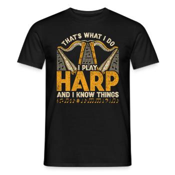 Harfenist Harfenistin Harfenspielerin Harfe - Männer T-Shirt - Schwarz - Vorne - AI Model Male 178 light (178cm)