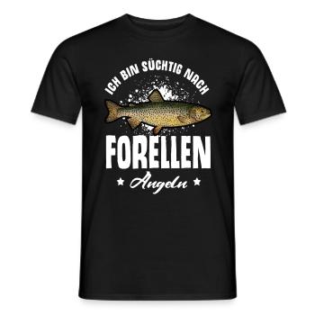 Forellen Angeln - Männer T-Shirt - Schwarz - Vorne - AI Model Male 178 light (178cm)