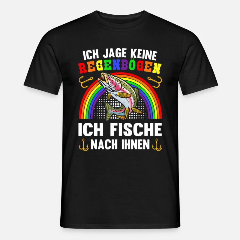 Forellen Angeln - Männer T-Shirt - Schwarz