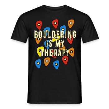 Bouldering Bouldering Therapy Climbing - Men's T-Shirt - black - Front - AI Model Male 178 light (178cm)