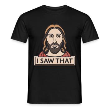 Jésus J’ai vu ce mème - T-shirt homme - noir - Devant - AI Model Male 178 light (178cm)