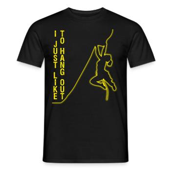 Climbing, Mountain, Hiking, Climber - Men's T-Shirt - black - Front - AI Model Male 178 light (178cm)