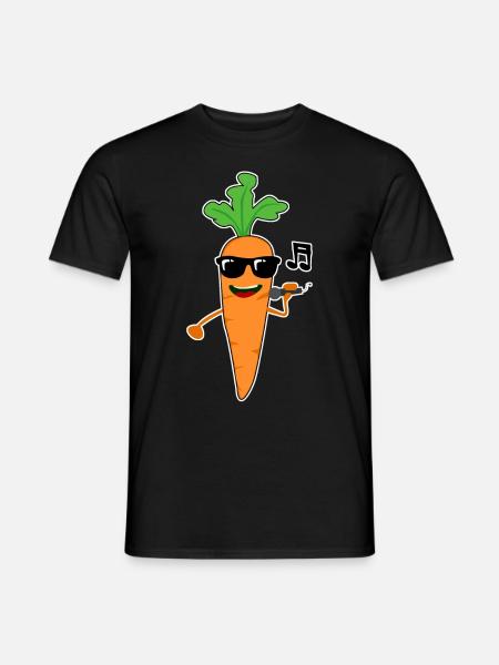 Carrots singing Carrot - Männer T-Shirt - Schwarz