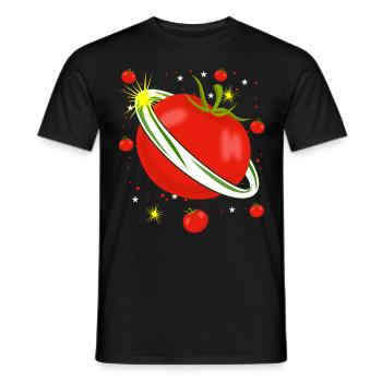 Tomates dans l’espace Tomate - T-shirt homme - noir - Devant - AI Model Male 178 light (178cm)