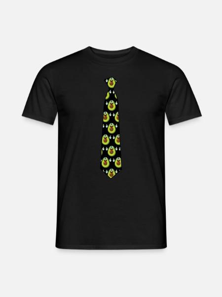 Avocado Tie with Avocados - Männer T-Shirt - Schwarz