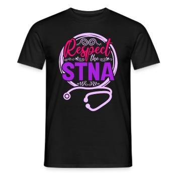 Geriatric Care Assistant Respect The STNA - Men's T-Shirt - black - Front - AI Model Male 178 light (178cm)