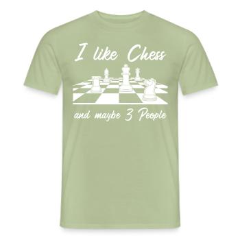Chess Board - Männer T-Shirt - Sage - Vorne - AI Model Male 178 light (178cm)
