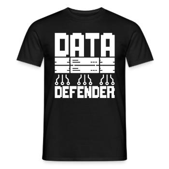 Network Administrator Data Defender - Men's T-Shirt - black - Front - AI Model Male 178 light (178cm)
