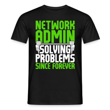 Network administrator - Men's T-Shirt - black - Front - AI Model Male 178 light (178cm)