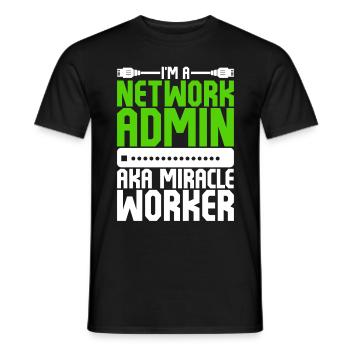 Programmer Network Administrator - Men's T-Shirt - black - Front - AI Model Male 178 light (178cm)