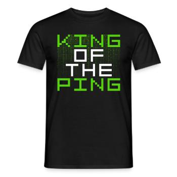 Network Administrator King Of The Ping - Men's T-Shirt - black - Front - AI Model Male 178 light (178cm)