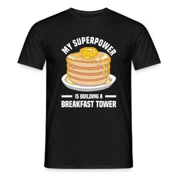 Pancake Koch | Pfannkuchen Ahornsirup Geschenke - Männer T-Shirt - Schwarz - Vorne - AI Model Male 178 light (178cm)