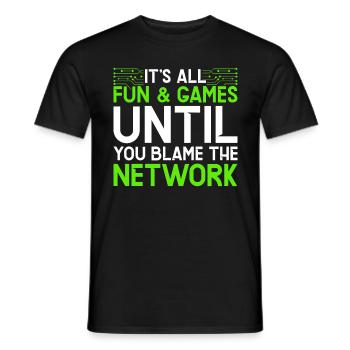 Network Administrator Programmer - Men's T-Shirt - black - Front - AI Model Male 178 light (178cm)