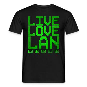 Administrateur réseau Live Love Lan - T-shirt homme - noir - Devant - AI Model Male 178 light (178cm)