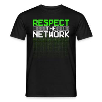 Netzwerkadministrator Respect The Network - Männer T-Shirt - Schwarz - Vorne - AI Model Male 178 light (178cm)