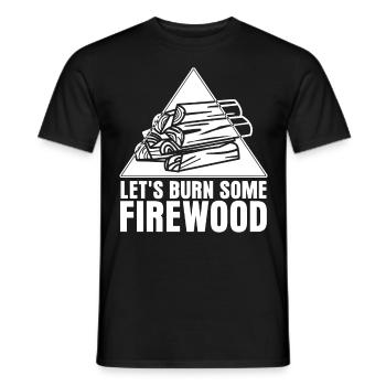 Firewood, Firewood, Stove, Fireplace - Men's T-Shirt - black - Front - AI Model Male 178 light (178cm)
