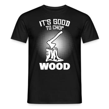 Firewood Fireplace Fire Wood Oven - Men's T-Shirt - black - Front - AI Model Male 178 light (178cm)