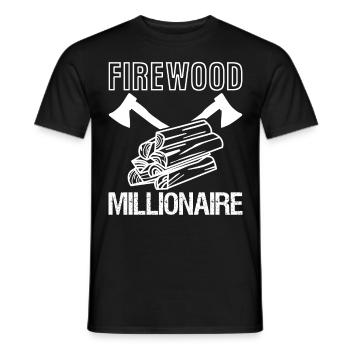 Firewood Fireplace Joke Fire Wood Oven - Men's T-Shirt - black - Front - AI Model Male 178 light (178cm)