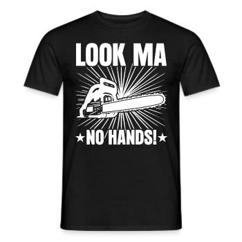 Chain Saw Joke Cutting Wood Chainsaw - Men's T-Shirt - black - Front - AI Model Male 178 light (178cm)