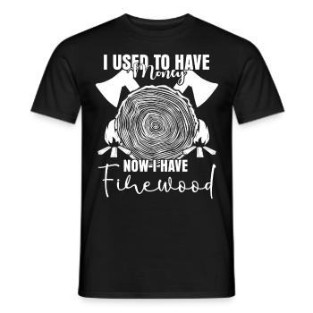 Foyer au bois de chauffage Four à bois de chauffage - T-shirt homme - noir - Devant - AI Model Male 178 light (178cm)