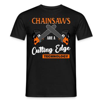 Chainsaw Joke Chain Saw - Men's T-Shirt - black - Front - AI Model Male 178 light (178cm)