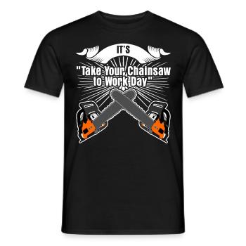 Chain Saw Day Chainsaw - Men's T-Shirt - black - Front - AI Model Male 178 light (178cm)