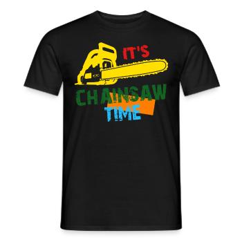 Chainsaw Retro Chain Saw - Men's T-Shirt - black - Front - AI Model Male 178 light (178cm)