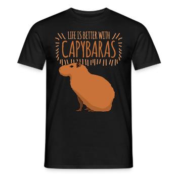 Capybara Capybaras - Männer T-Shirt - Schwarz - Vorne - AI Model Male 178 light (178cm)