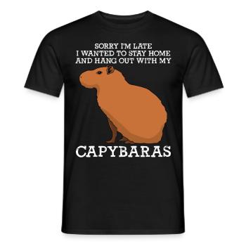 Capybaras Joke Capybara - Männer T-Shirt - Schwarz - Vorne - AI Model Male 178 light (178cm)