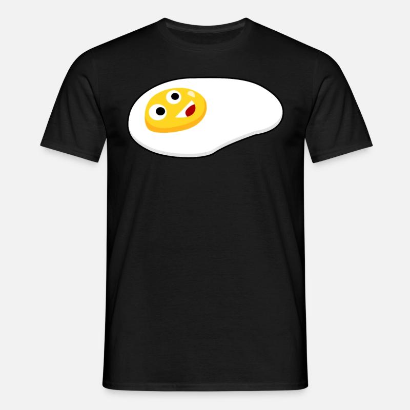 Eggs Happy Egg - Männer T-Shirt - Schwarz