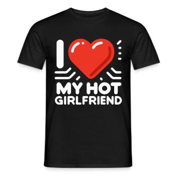 I Love My Hot Girlfriend - Men's T-Shirt - black - Front - AI Model Male 178 light (178cm)