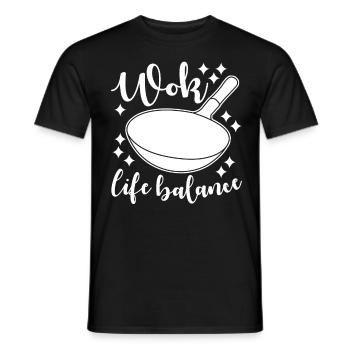 Poêle de cuisson wok - T-shirt homme - noir - Devant - AI Model Male 178 light (178cm)