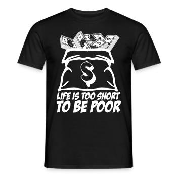 Rich and Poor Stocks Market Capitalism - Men's T-Shirt - black - Front - AI Model Male 178 light (178cm)