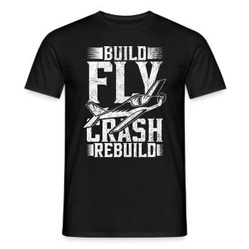 Maquette D’avion Construire Voler Crash Reconstruire - T-shirt homme - noir - Devant - AI Model Male 178 light (178cm)