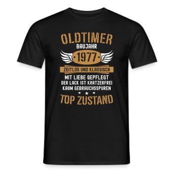 47. Geburtstag Mann Frau Geburtstagsgeschenk 1977 - Männer T-Shirt - Schwarz - Vorne - AI Model Male 178 light (178cm)