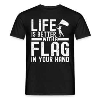 Drapeau agitant la fanfare garde de couleur - T-shirt homme - noir - Devant - AI Model Male 178 light (178cm)