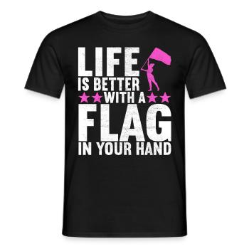Drapeau agitant la fanfare garde de couleur - T-shirt homme - noir - Devant - AI Model Male 178 light (178cm)