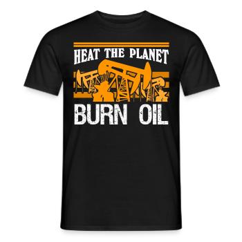 Heat the planet Joke - Men's T-Shirt - black - Front - AI Model Male 178 light (178cm)