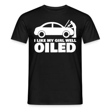 Mechanic Workshop Joke Car Oil - Men's T-Shirt - black - Front - AI Model Male 178 light (178cm)