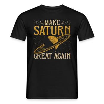 Saturnalia Make Saturn Great Again - Men's T-Shirt - black - Front - AI Model Male 178 light (178cm)