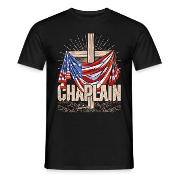 Aumônier, Clérical, Curé - T-shirt homme - noir - Devant - AI Model Male 178 light (178cm)