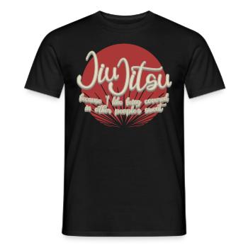 Ju-Jitsu Sweat Brasilian Jiu-Jitsu BJJ - Men's T-Shirt - black - Front - AI Model Male 178 light (178cm)