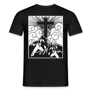 Cross Jesus Christ Christianity - Men's T-Shirt - black - Front - AI Model Male 178 light (178cm)