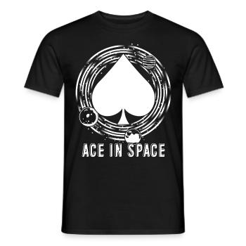 Ace in Space - Men's T-Shirt - black - Front - AI Model Male 178 light (178cm)