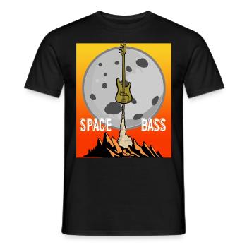 Guitare basse Space avec Moon - T-shirt homme - noir - Devant - AI Model Male 178 light (178cm)