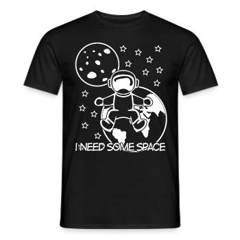 Astronaut with Stars and Planets - Männer T-Shirt - Schwarz - Vorne - AI Model Male 178 light (178cm)