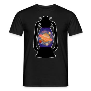 Planets and Space in Camping Light - Männer T-Shirt - Schwarz - Vorne - AI Model Male 178 light (178cm)