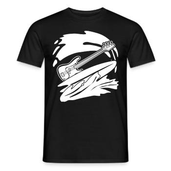 Surf Guitare Basse avec Planche de Surf - T-shirt homme - noir - Devant - AI Model Male 178 light (178cm)