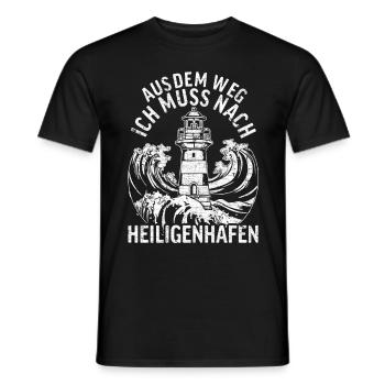 Aus dem Weg ich muss nach Heiligenhafen - Männer T-Shirt - Schwarz - Vorne - AI Model Male 178 light (178cm)