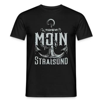 Moin Stralsung - Männer T-Shirt - Schwarz - Vorne - AI Model Male 178 light (178cm)